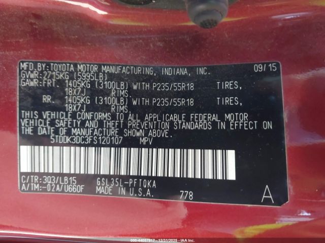 Toyota Sienna Limited Premium 7 Passenger Image 10